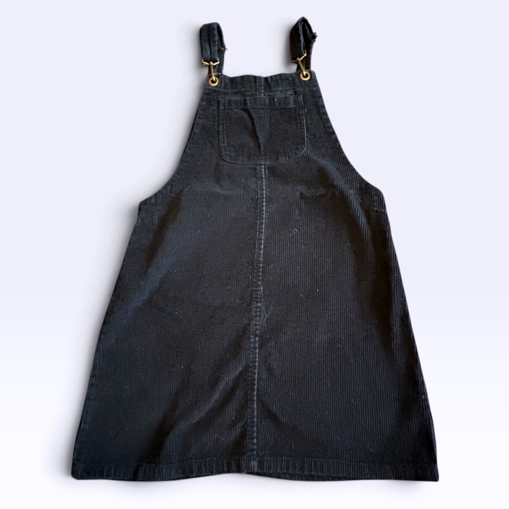WallFlower Girl Black Corduroy Jumper Dress Pinafore Kids Large 14/16